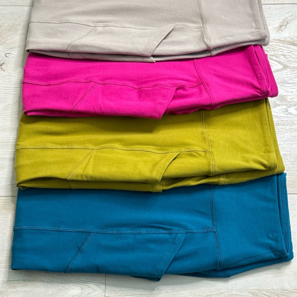 Cotton Wide Waistband Side Pocket Leggings - Teal
